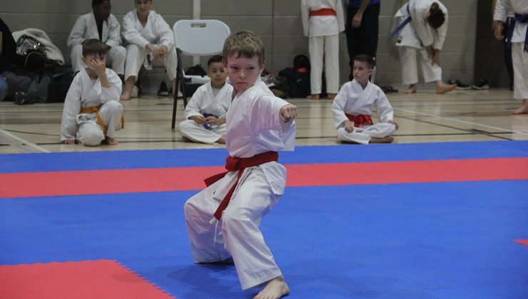 Young competitor in stance